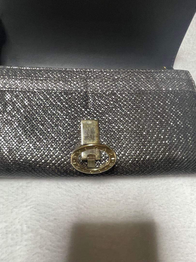 BVLGARI カルングスキン長財布 シルバー