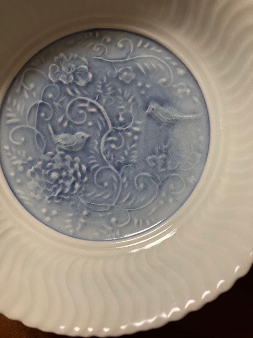 稲村真耶さん　呉須染花鳥文深皿　3枚セット