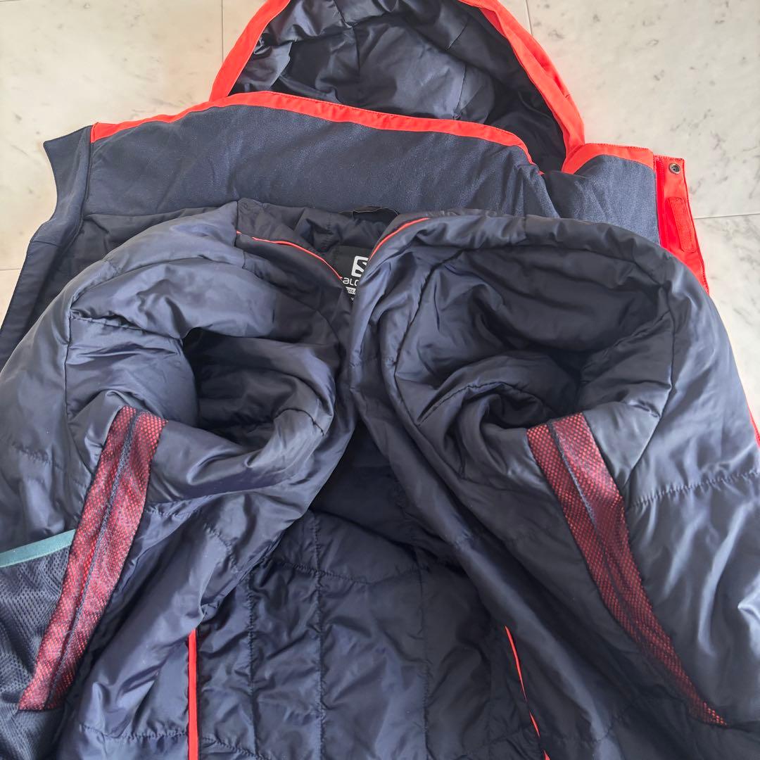 美品 salomon サロモン スキーウェア ジャケット 中綿 オレンジ L