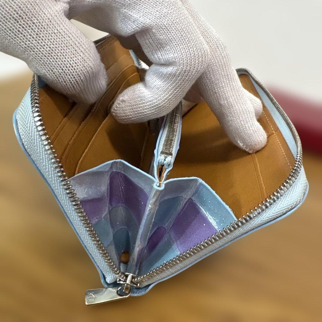 [超美品] 新進工房 パヴェレザー 極小長財布 batard-バタール【管:Ｚ】