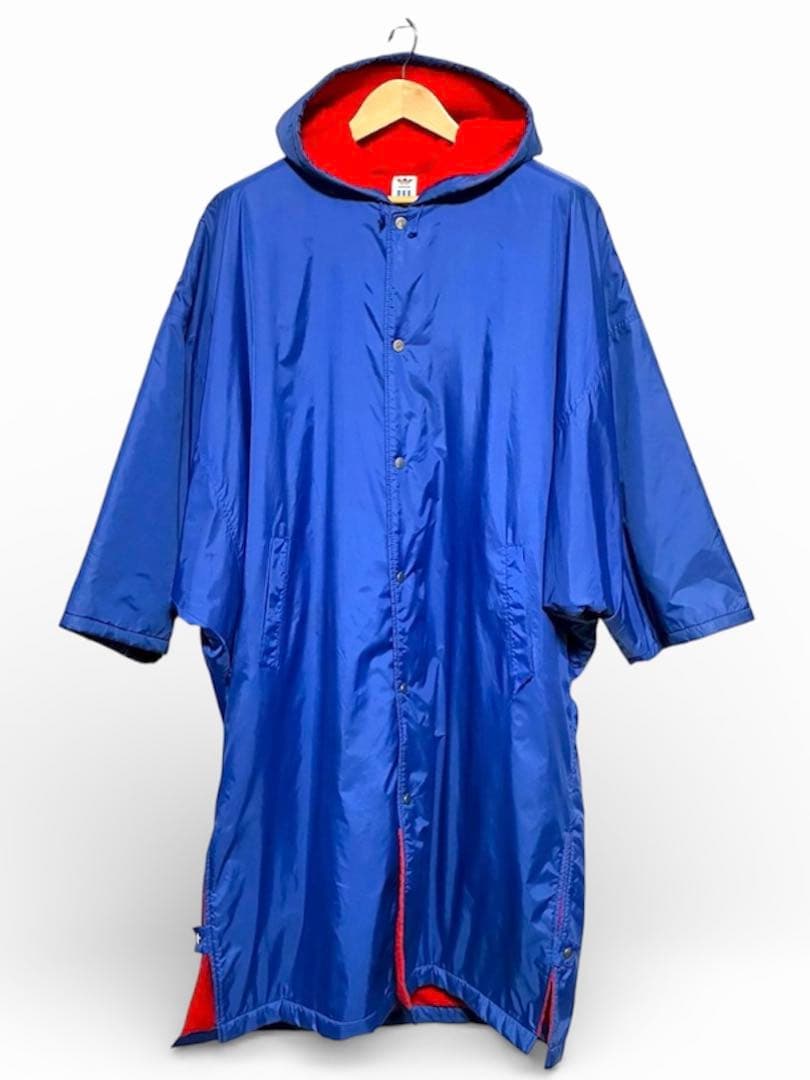 90s adidas ベンチコート ビッグトレフォイル 裏ボア 青 L相当 - メルカリ