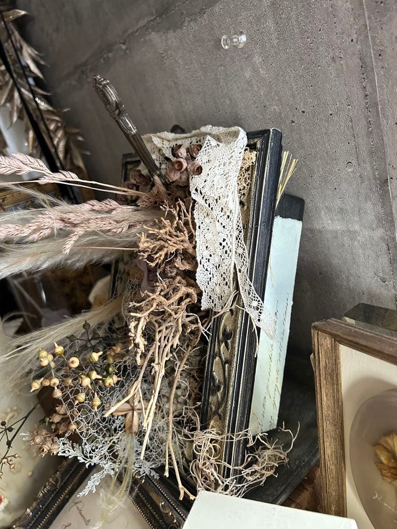 フランスアンティーク カトラリー レース フラワーアレンジメント 吉村みゆき