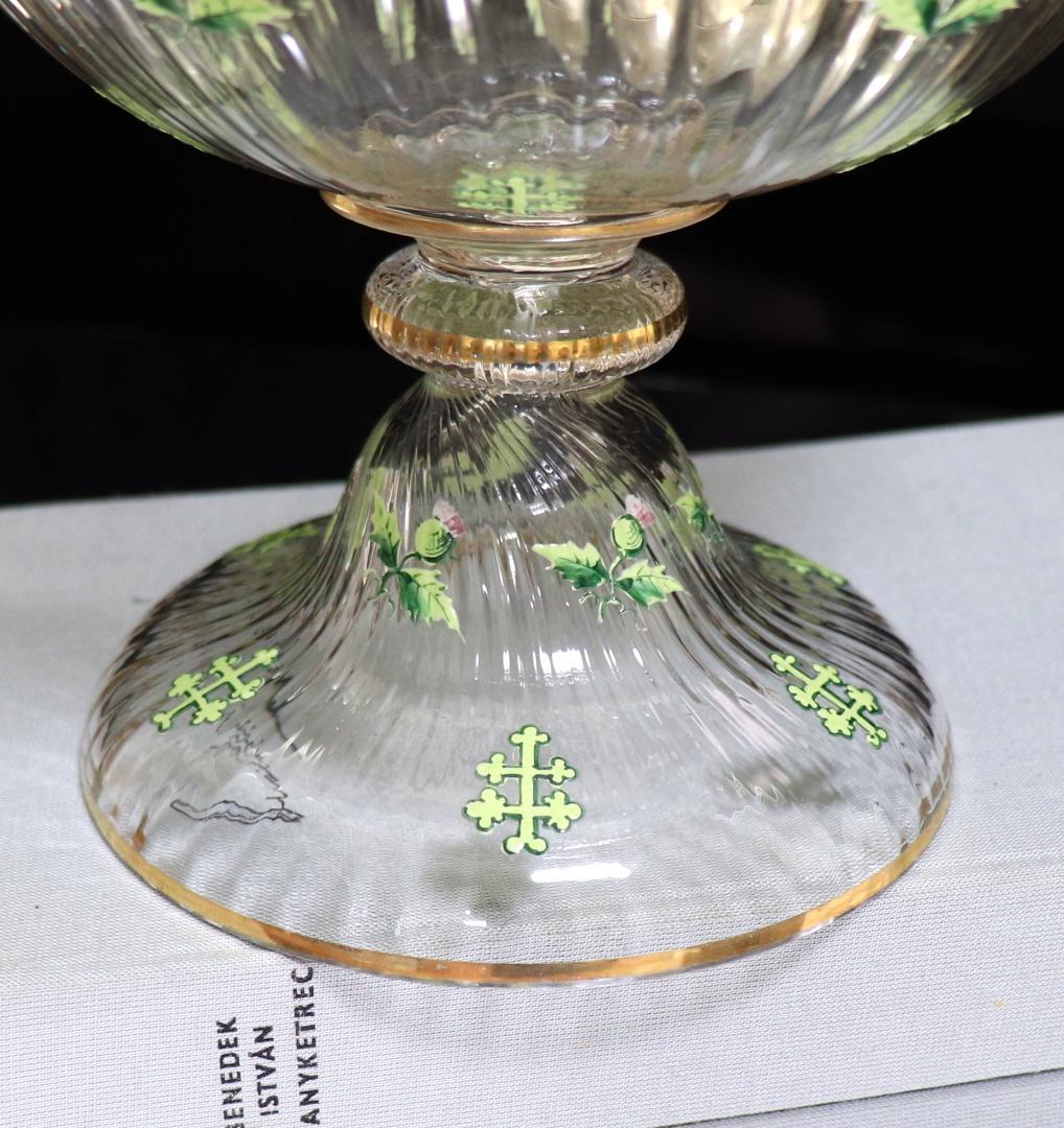 オールド・バカラ 稀少1880年頃金彩エナメルアザミ&ロレーヌ十字大型