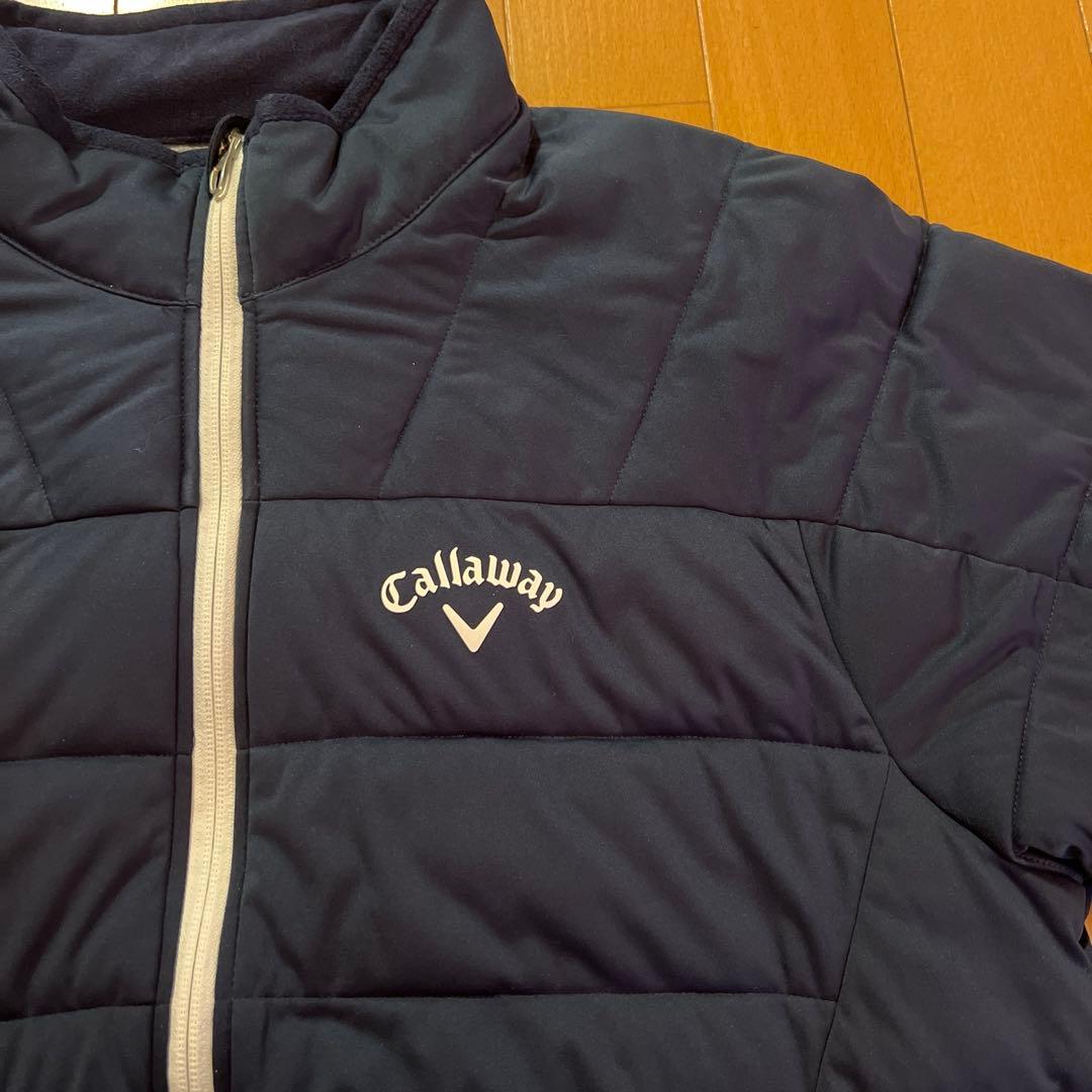 【美品】Callaway ネイビーキルティングジャケット Lサイズ キャロウェイ