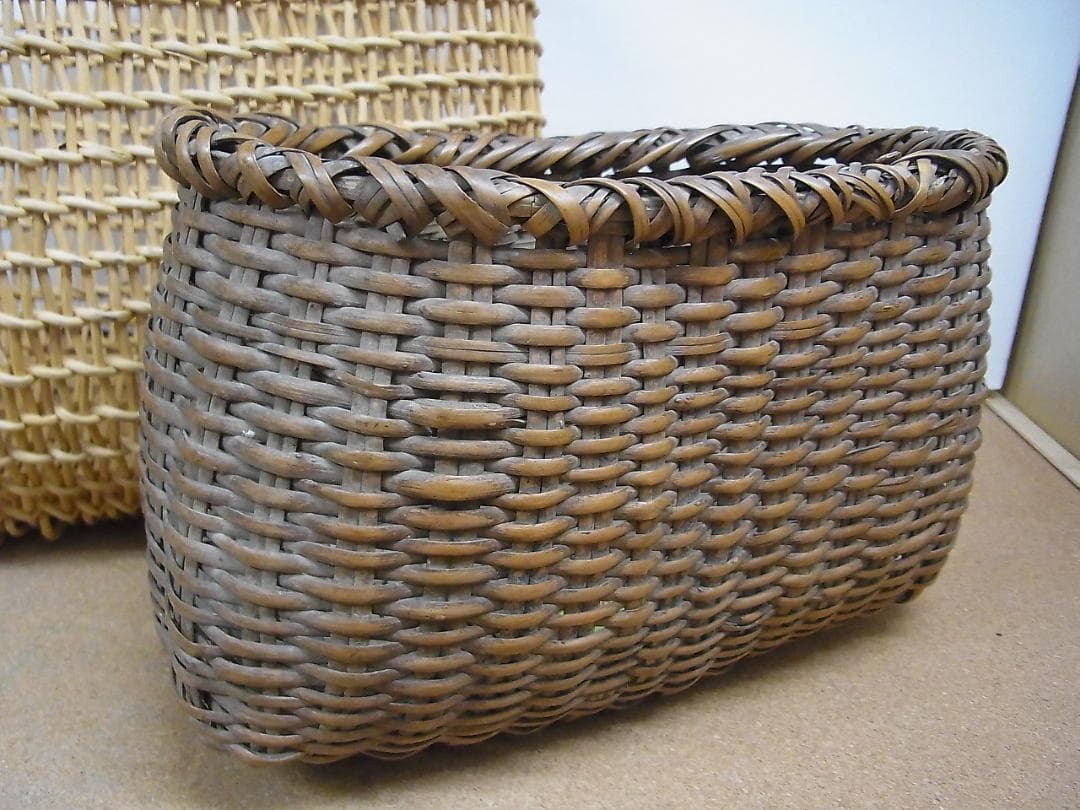 こ*子様 あけび（未使用）・籐（昭和）　籠　かご　2個　まとめて