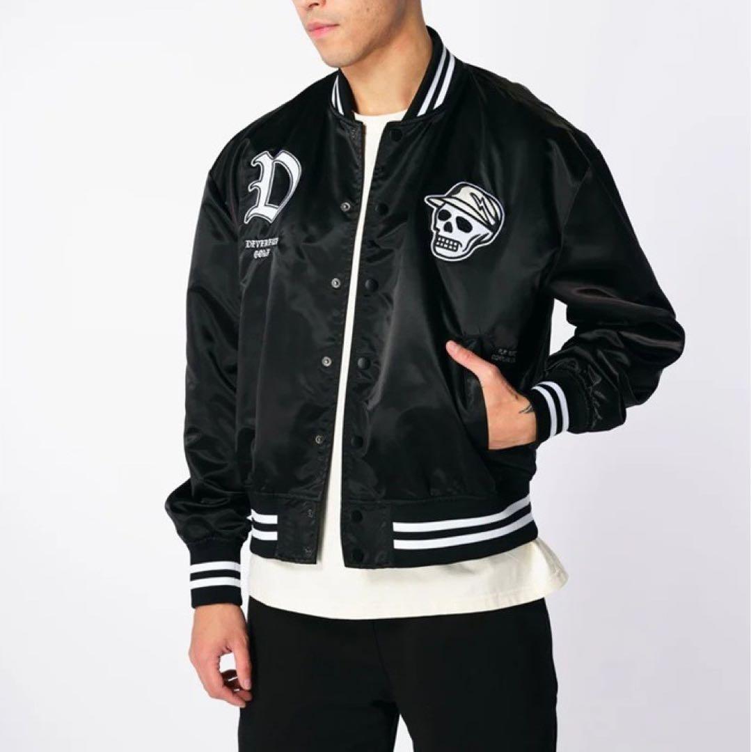 《デヴァローゴルフ》新品 ビッグロゴ・スカルキャディ・Dロゴ刺繍入ブルゾン XL