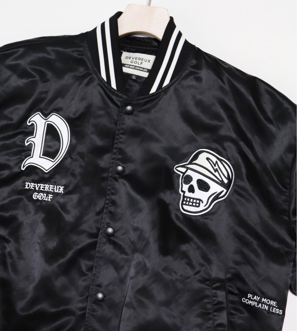 《デヴァローゴルフ》新品 ビッグロゴ・スカルキャディ・Dロゴ刺繍入ブルゾン XL