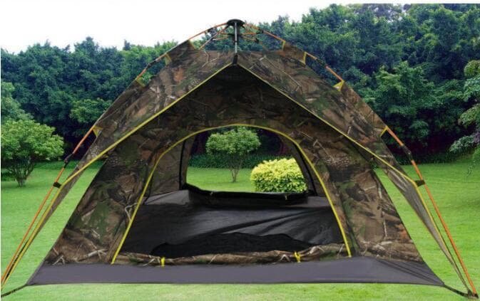 新品  ワンタッチテント UVカット防水 迷彩柄 3-4人用