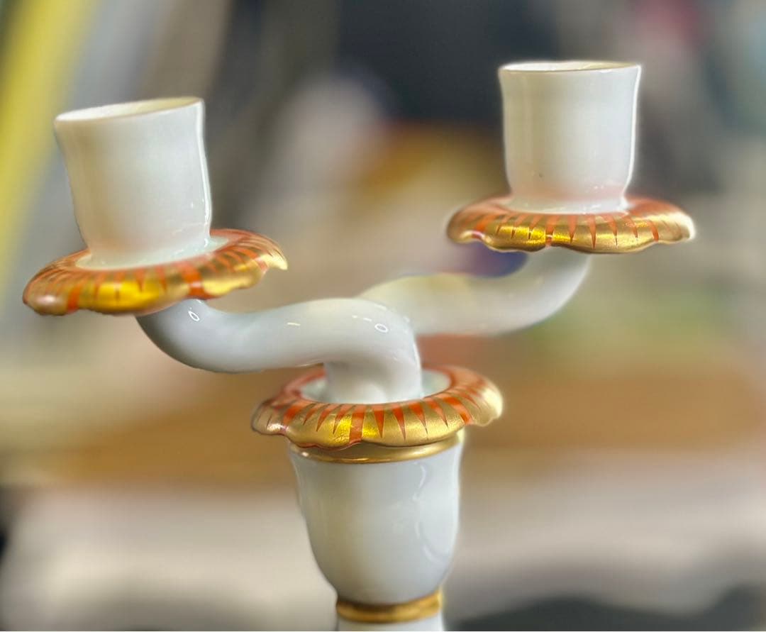 再値下 キャンドルスタンド 燭台 有田焼 黒外濃金海松鳳凰文 其泉窯