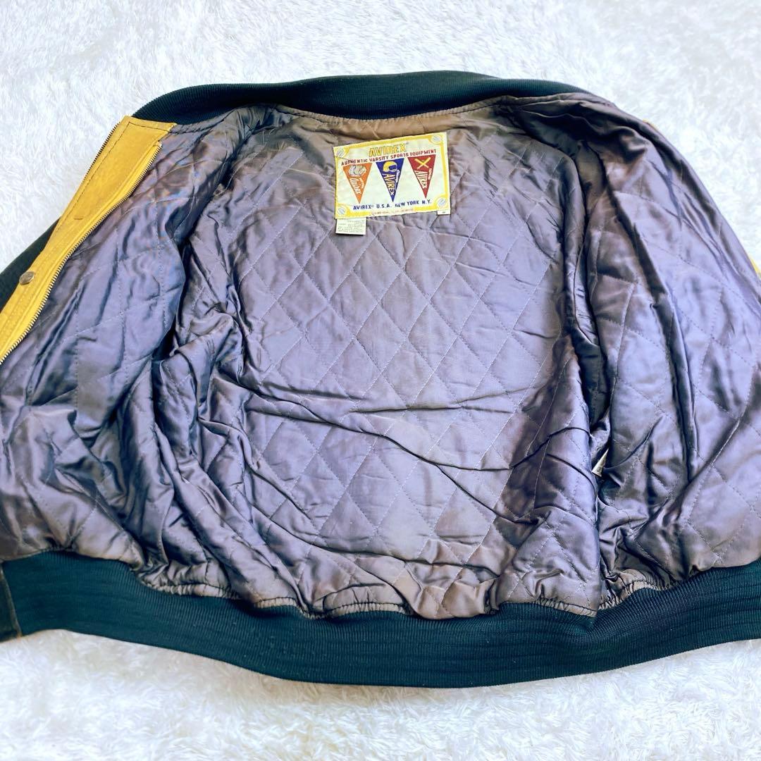 AVIREX ラムレザー スタジャン インディアントマホークス　ライナー付き