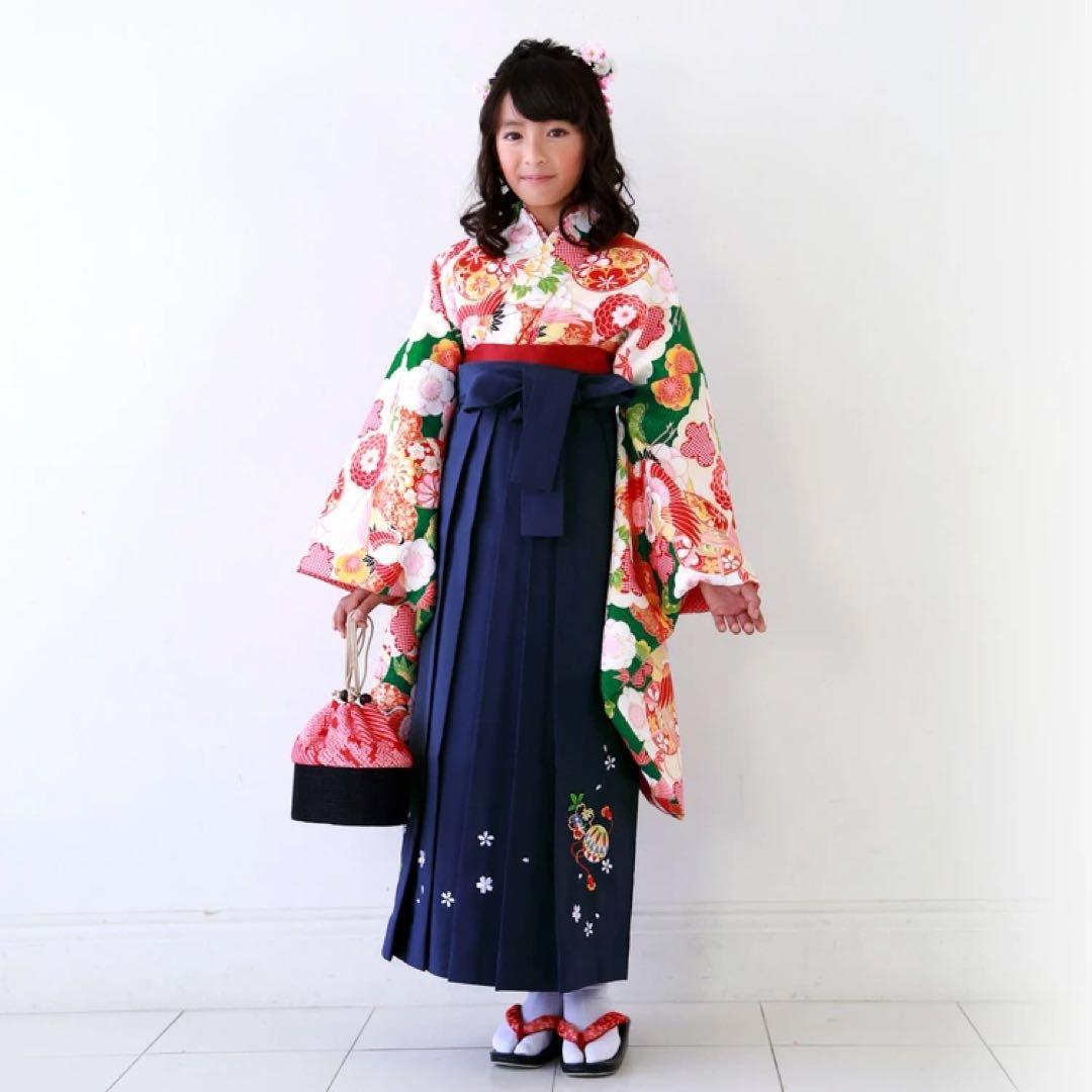 卒業式 袴 小学生 女の子 140 145 ジュニア袴4点セット012