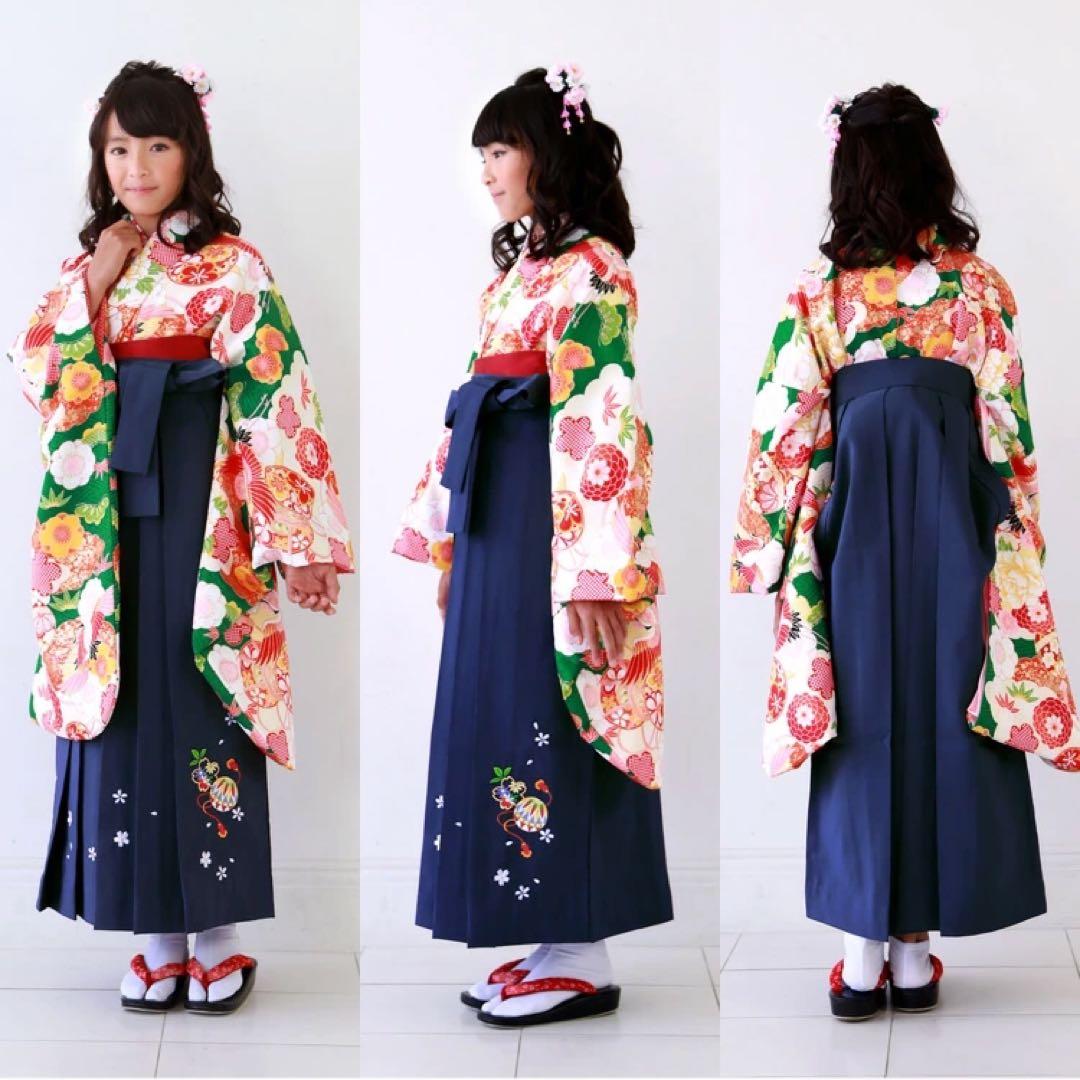 卒業式 袴 小学生 女の子 140 145 ジュニア袴4点セット012