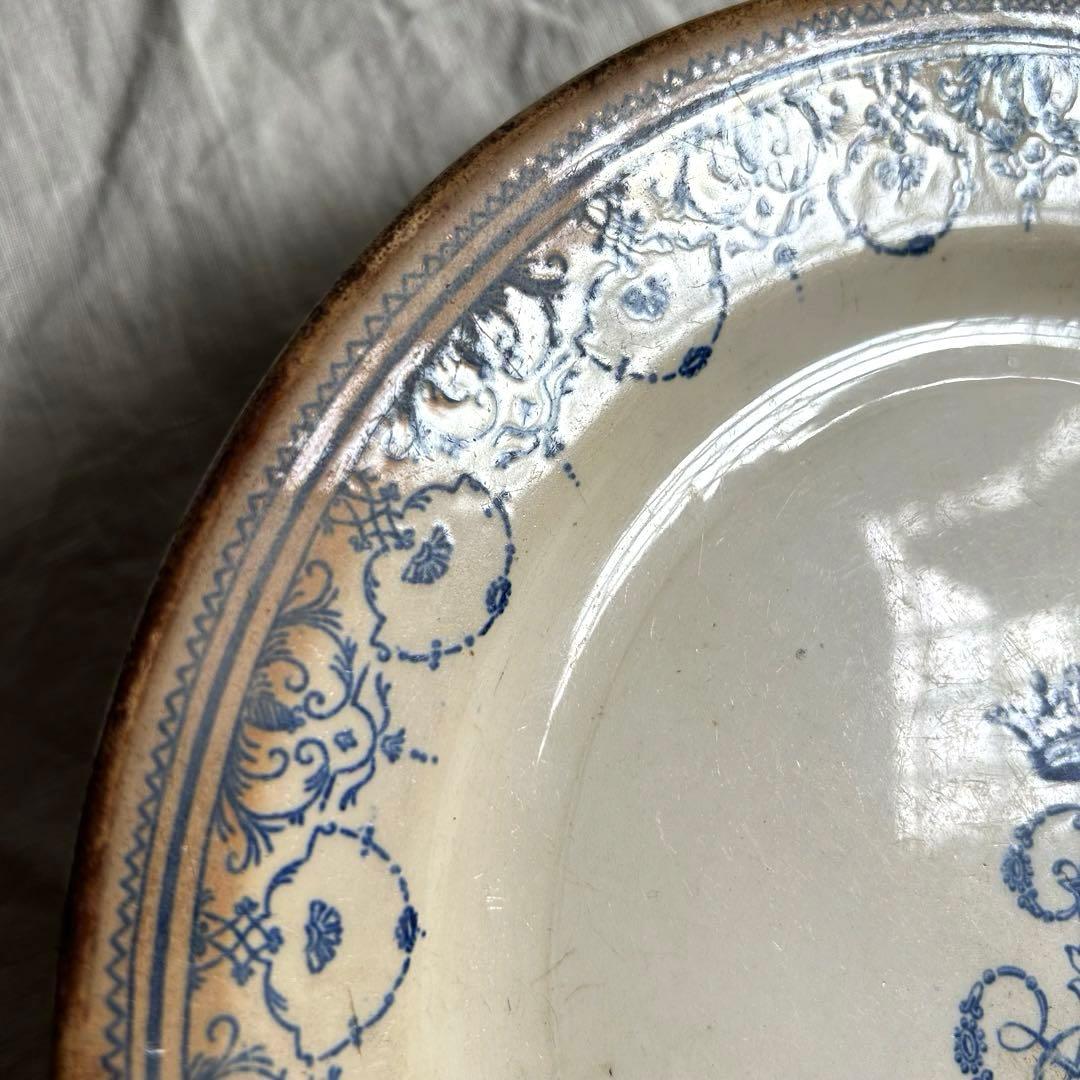 超希少　1800年代　ジアン　モノグラム　ディナープレート　フランスアンティーク