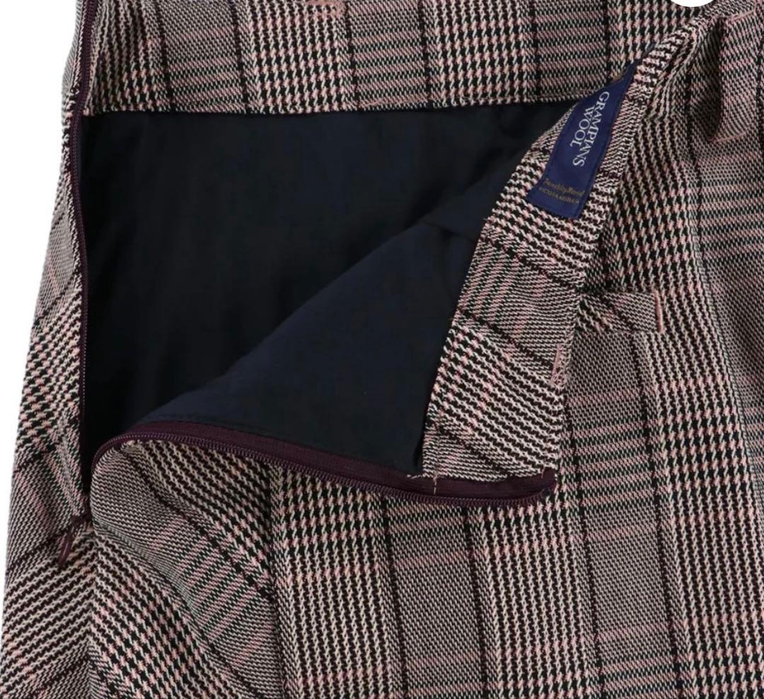 WOMEN ドライタッチグレンチェックスカート(防風裏地付き) ピンク