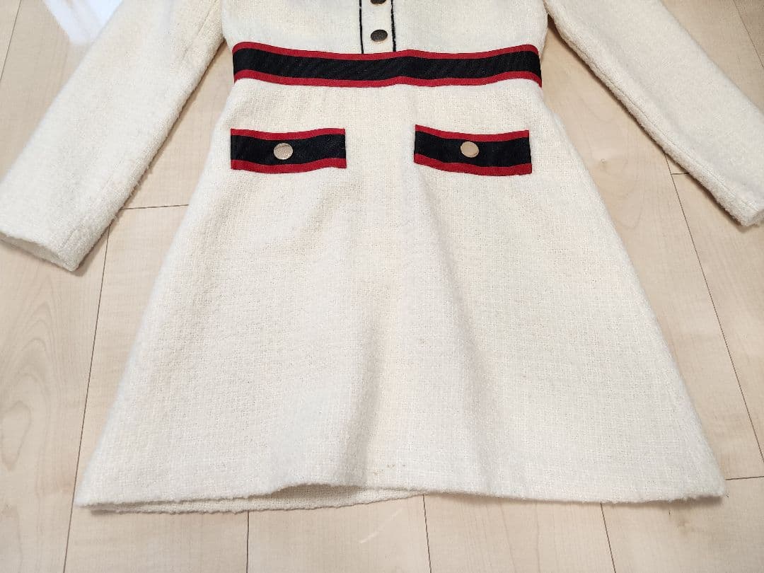 maje ワンピース 38　アイボリー Vネック ミニワンピース