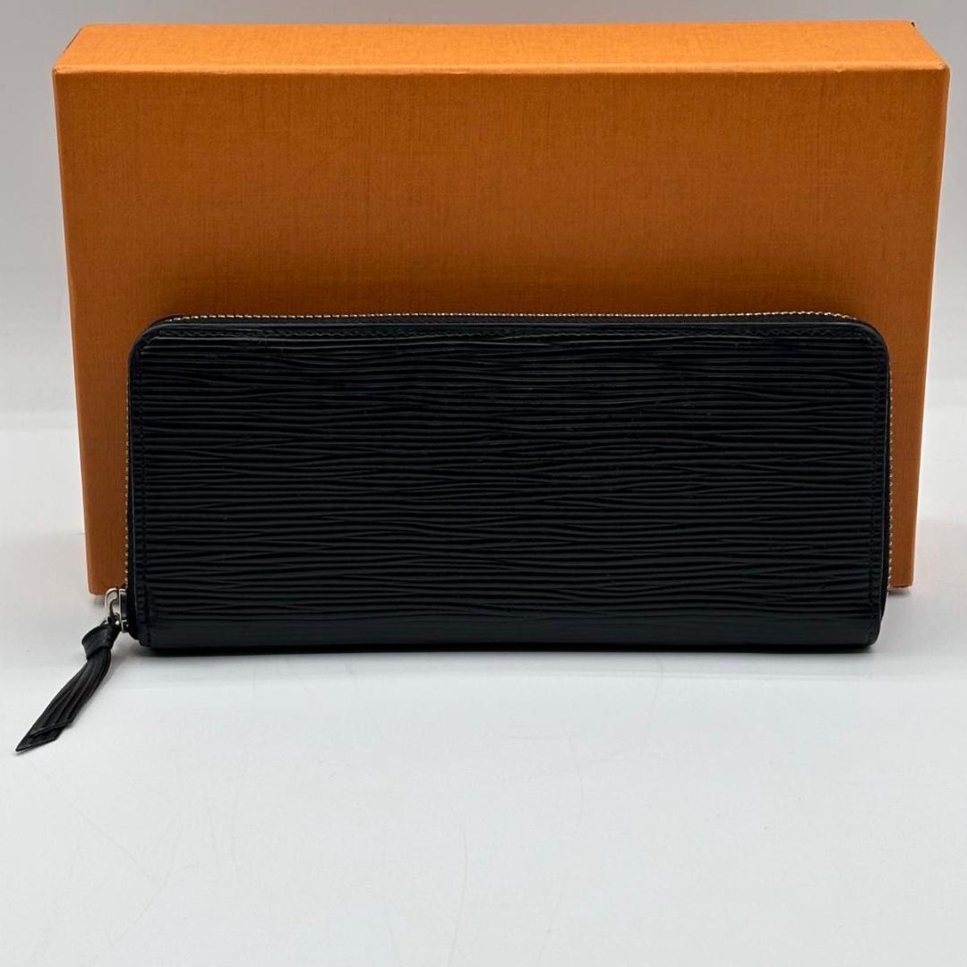 大人気 ルイヴィトン クレマンス エピ ノワール ラウンドファスナー 長財布 黒