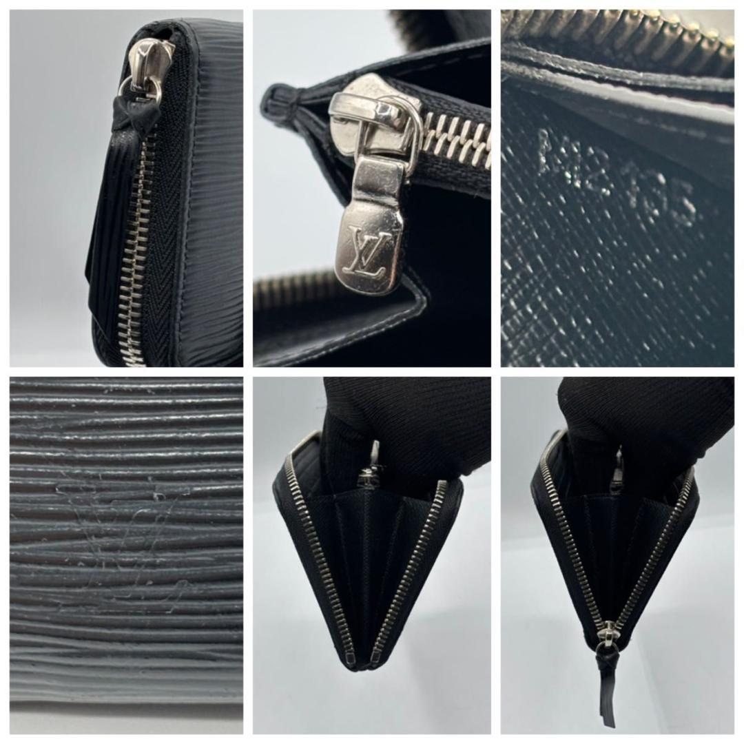 大人気 ルイヴィトン クレマンス エピ ノワール ラウンドファスナー 長財布 黒