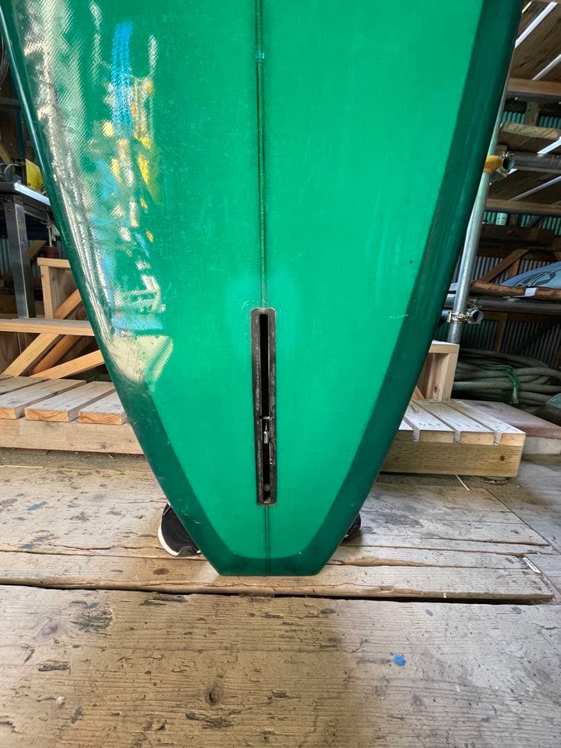 緑色ロングボード シングルフィン　ソフトピグ
