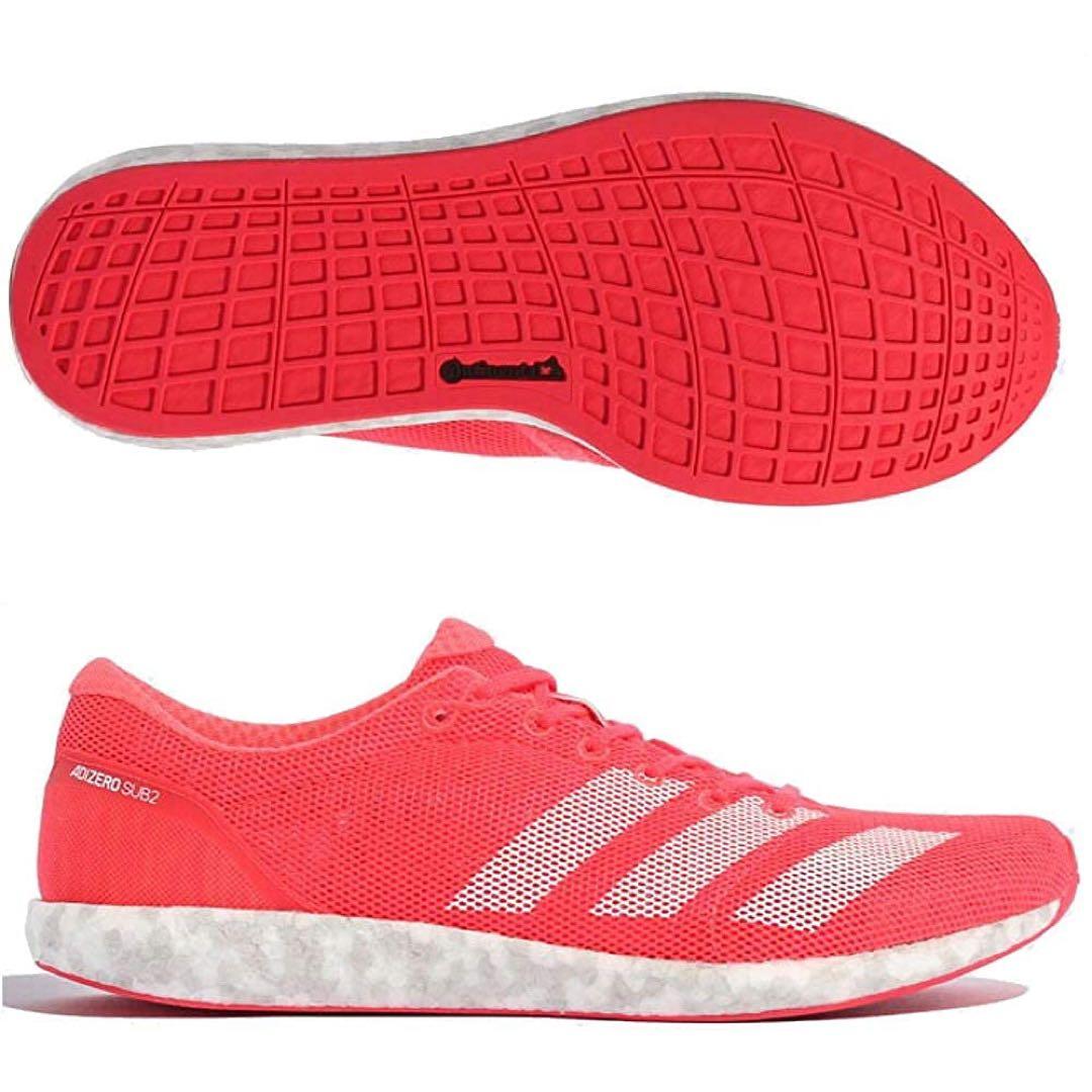 milk tea様アディゼロ サブ2 ランニング レディース 23.5㎝ レッド