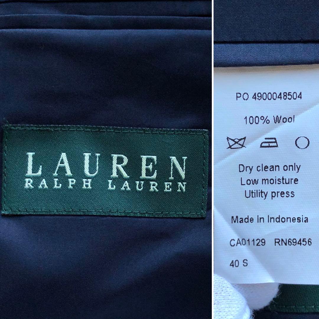 極美品 希少サイズL】ラルフローレン 紺ブレ ウール100% 金ボタン