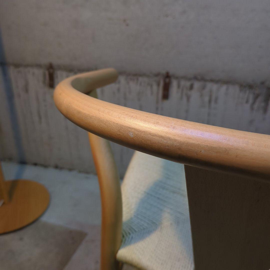 ペーパーコード 天然木アームチェア ダイニングチェア Yチェア風 曲木 ④