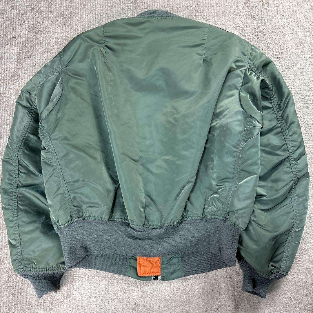 【USA製】90s ALPHA MA-1 セージグリーン L ヴィンテージ 短丈