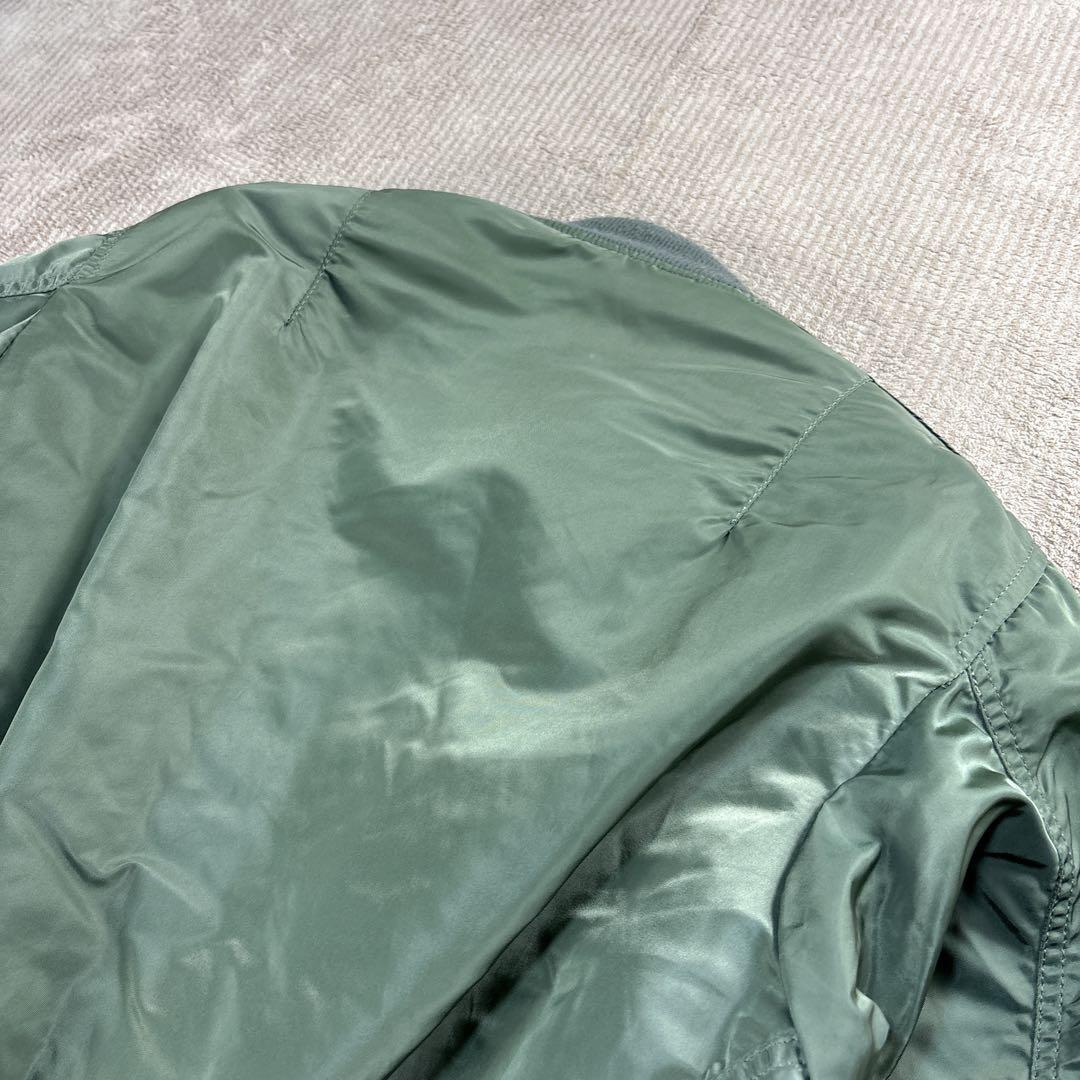 【USA製】90s ALPHA MA-1 セージグリーン L ヴィンテージ 短丈