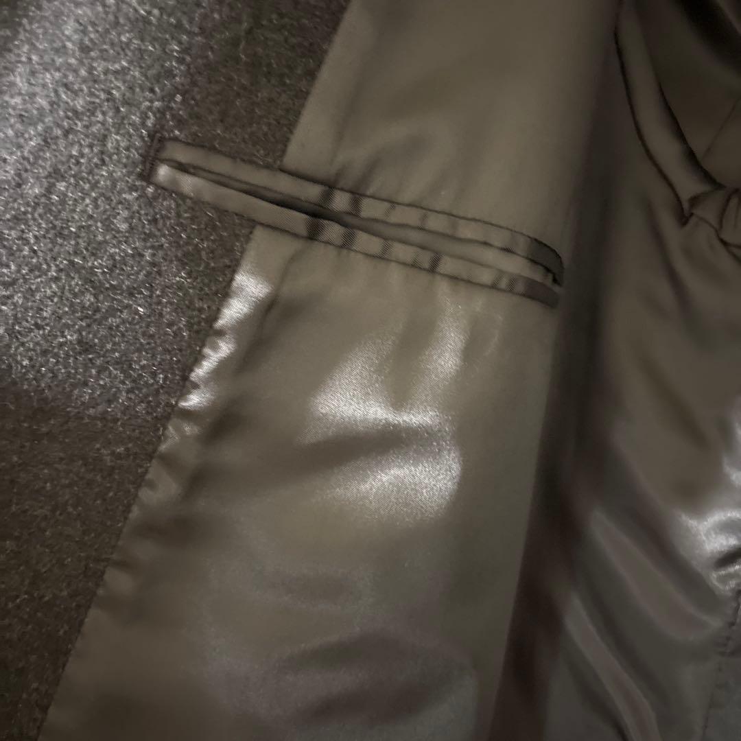 【美品】ブルックスブラザーズ カシミヤ混 ステンカラーコート ダークグレー 38