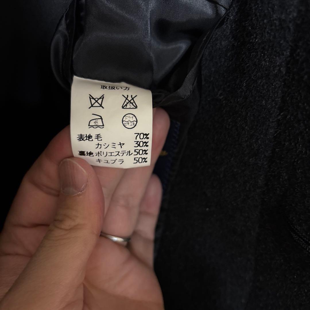 【美品】ブルックスブラザーズ カシミヤ混 ステンカラーコート ダークグレー 38