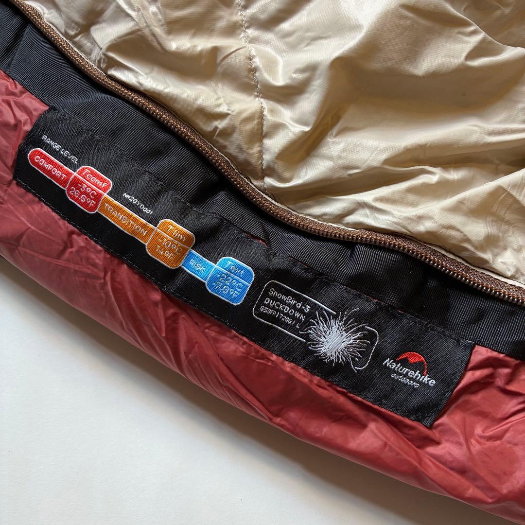 Naturehike Bird-3 ダウン シュラフ 寝袋 -3℃対応