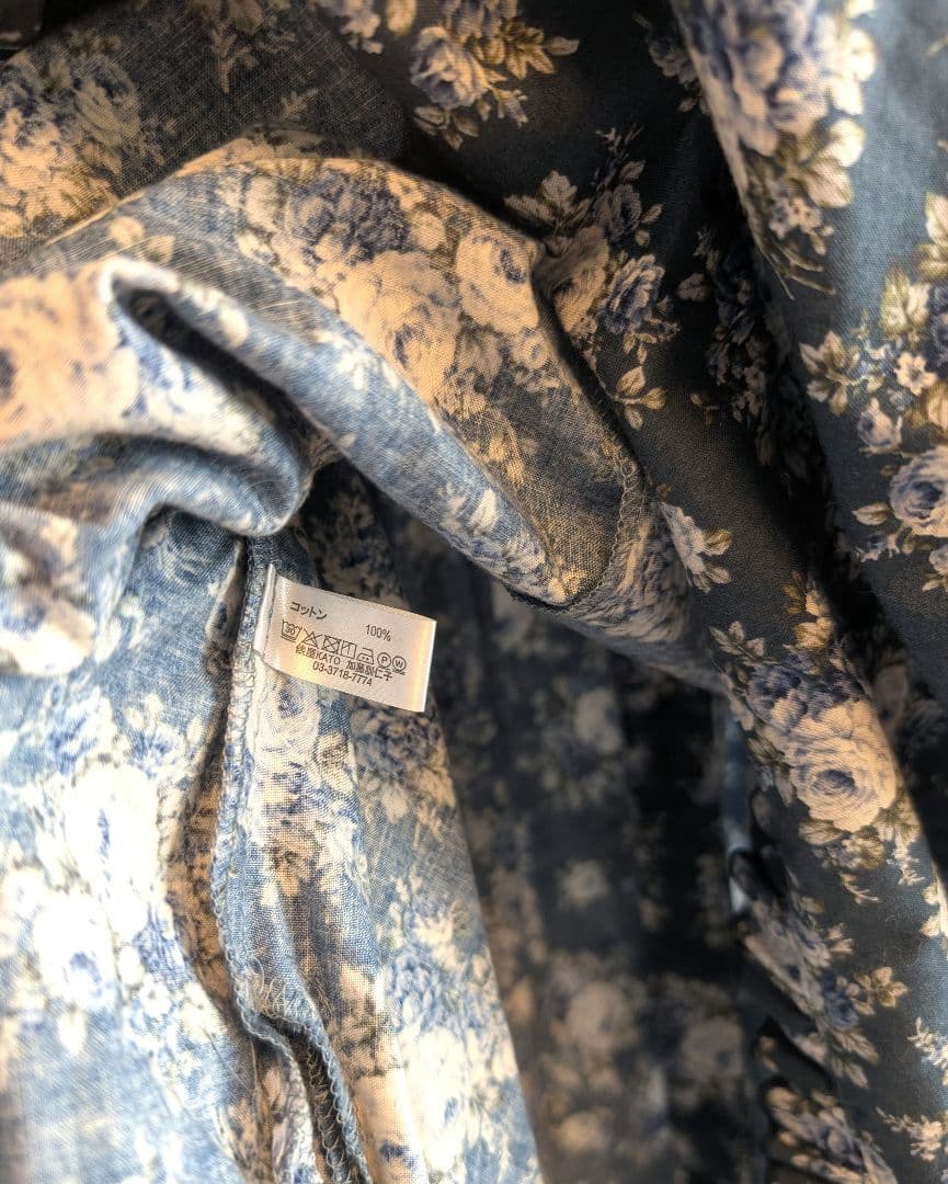 値下げ☆PhysicalDrop☆セーラー襟チュニックワンピース☆ブルーローズ柄