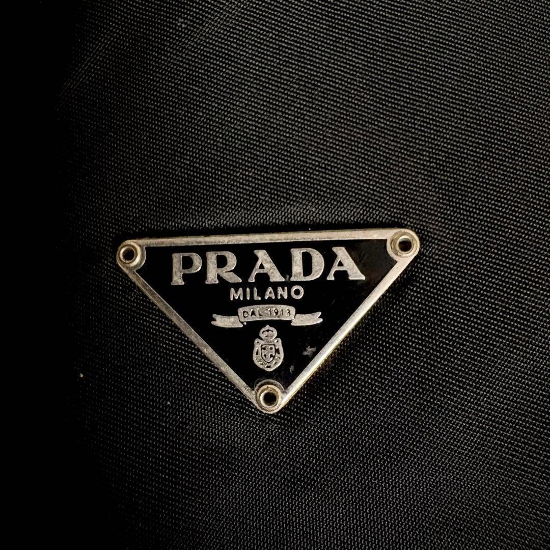 PRADA プラダ 巾着　白タグ　ポーチ バニティ 三角ロゴ　テスート　ナイロン