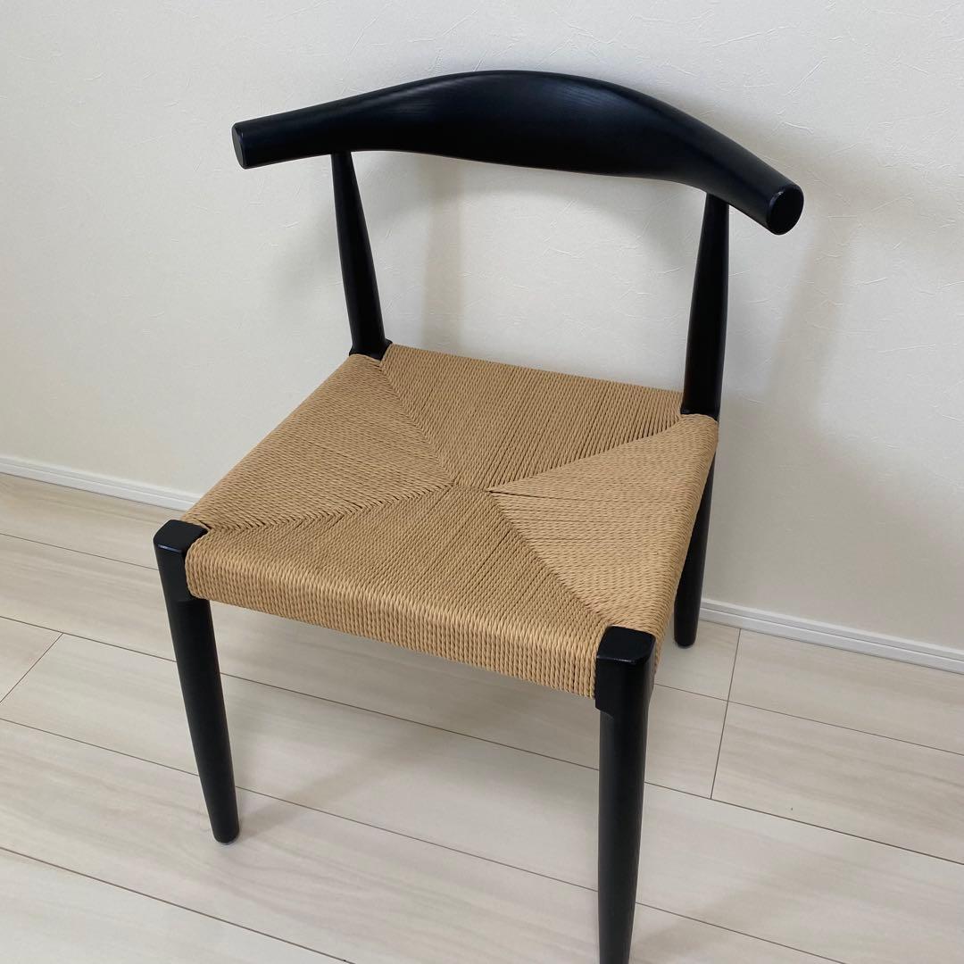 タンスのゲン 北欧モダン ダイニング チェア ブラック 組み立て不要