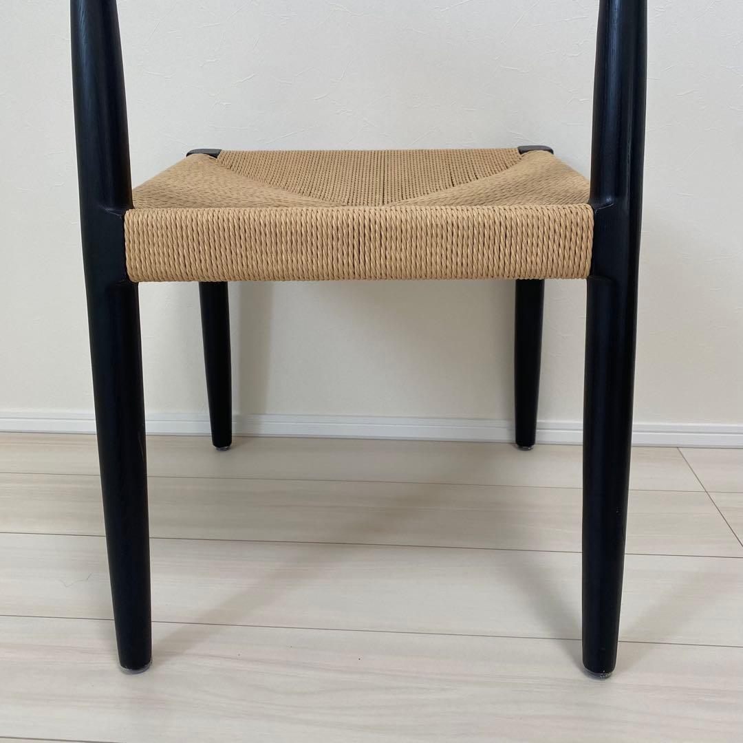 タンスのゲン 北欧モダン ダイニング チェア ブラック 組み立て不要