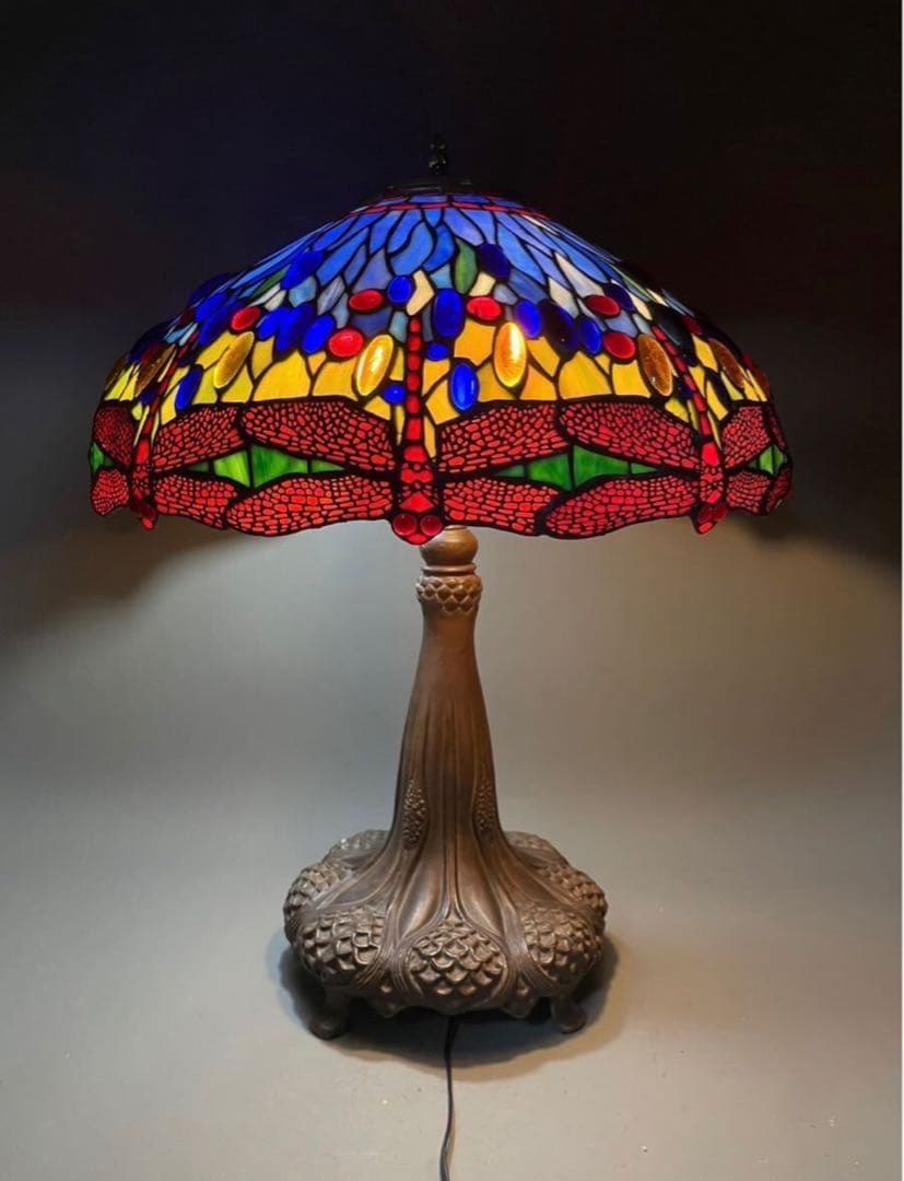 アンティーク ステンドグラス 卓上ランプ トンボ とんぼ ティファニー