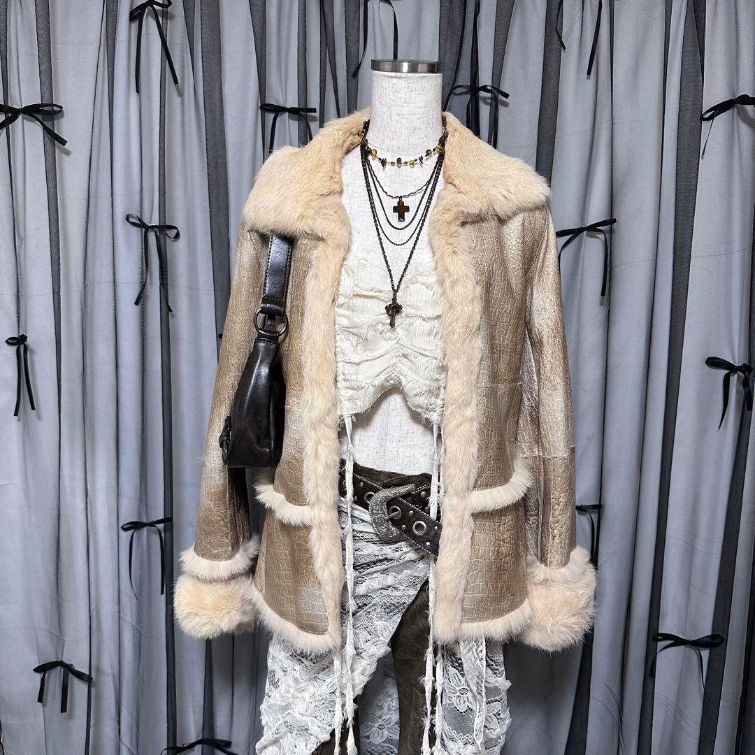 フェアリーグランジ y2k リアル ファーコート 平成ギャル レトロ