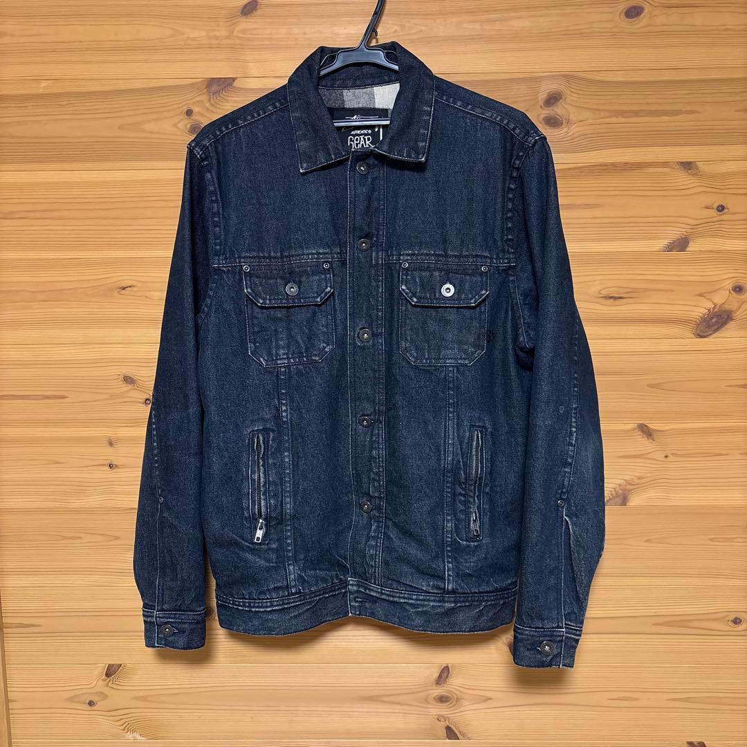 STUSSY TRIBE デニムジャケット Gジャン 刺繍 濃紺 M