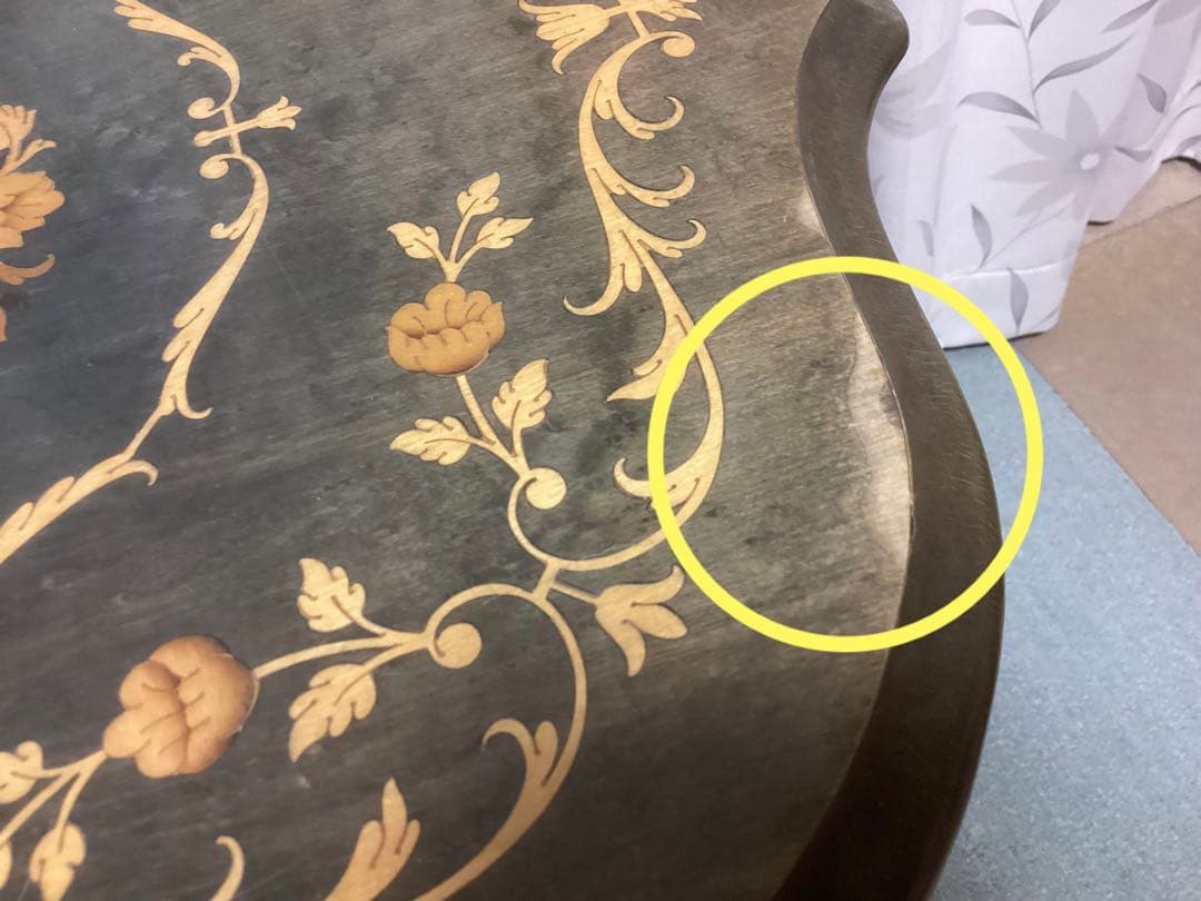 古家具　イタリア製　ドマン　Demain 象嵌　サイドテーブル