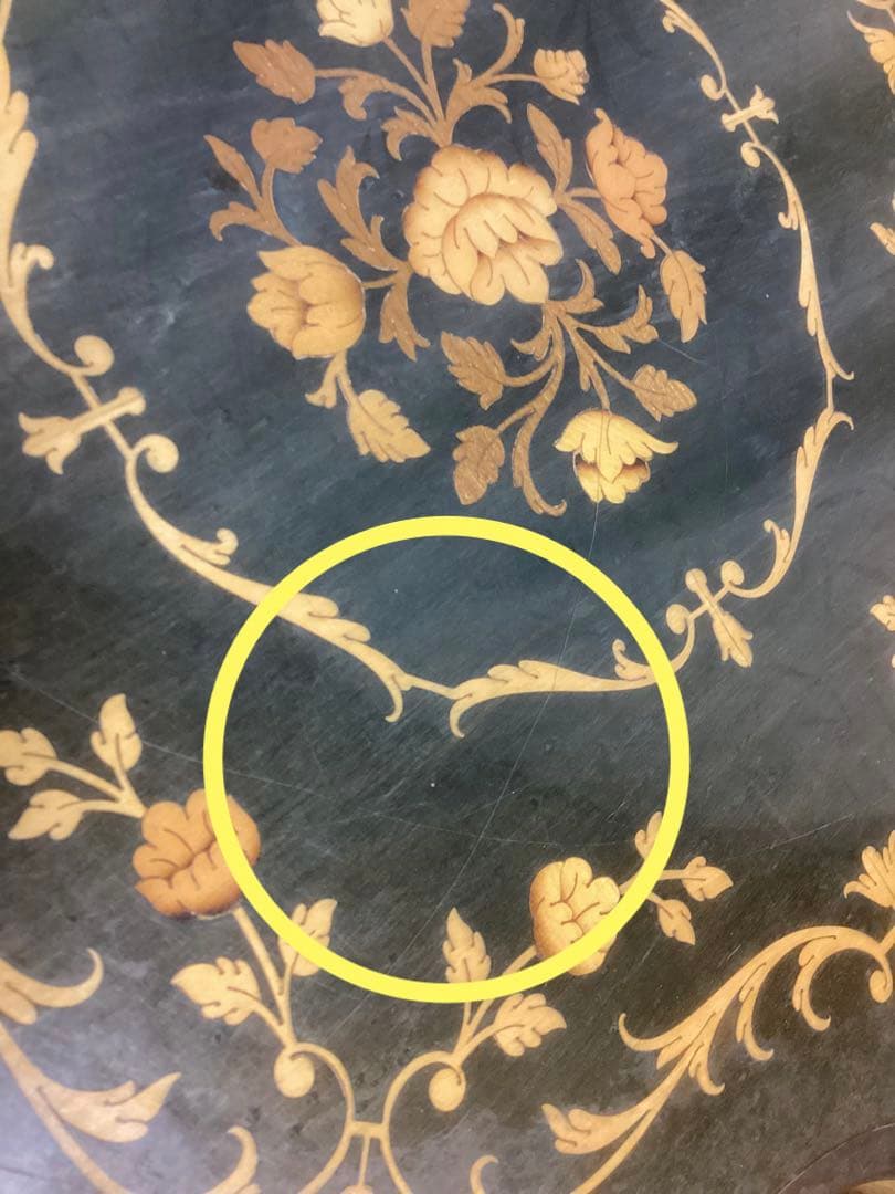 古家具　イタリア製　ドマン　Demain 象嵌　サイドテーブル