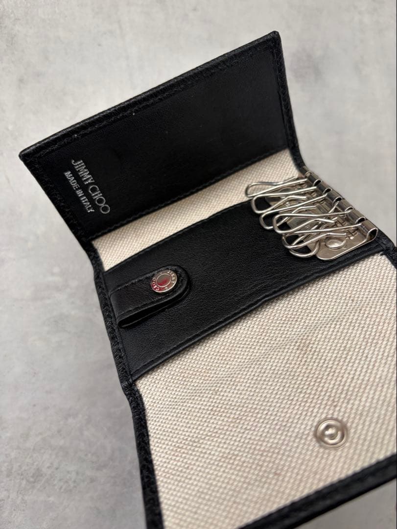 お値下げJIMMY CHOO ジミーチュウ キーケース スタッズ ブラック 美品