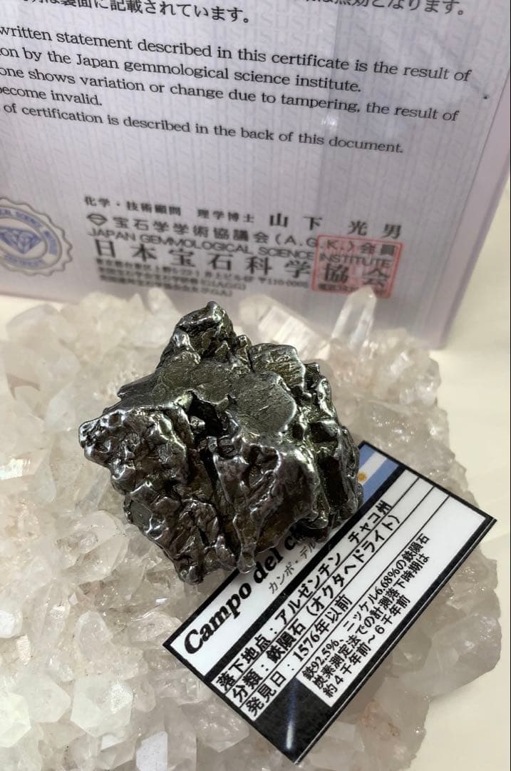 【つーる】カンボ•デル•シエロ　鉄隕石　流れ星　鑑別証付き