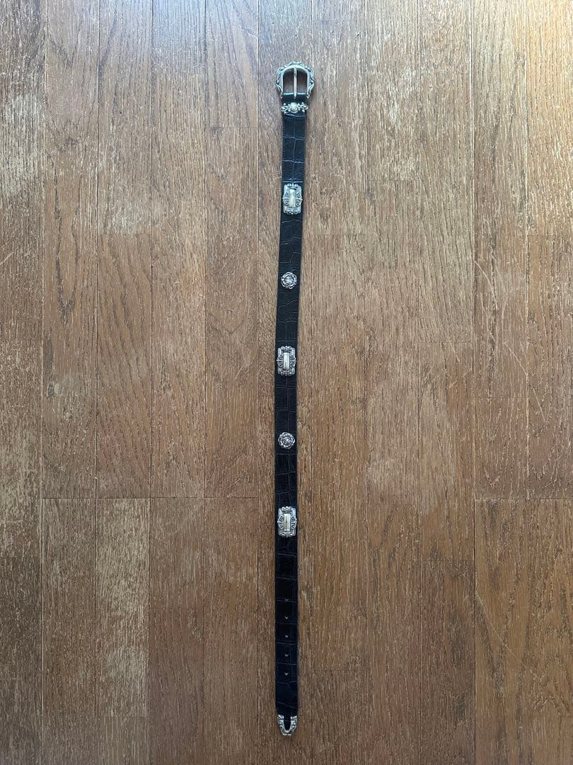 ブラック ウエスタン レザーベルト コンチョ 90s Y2K brighton