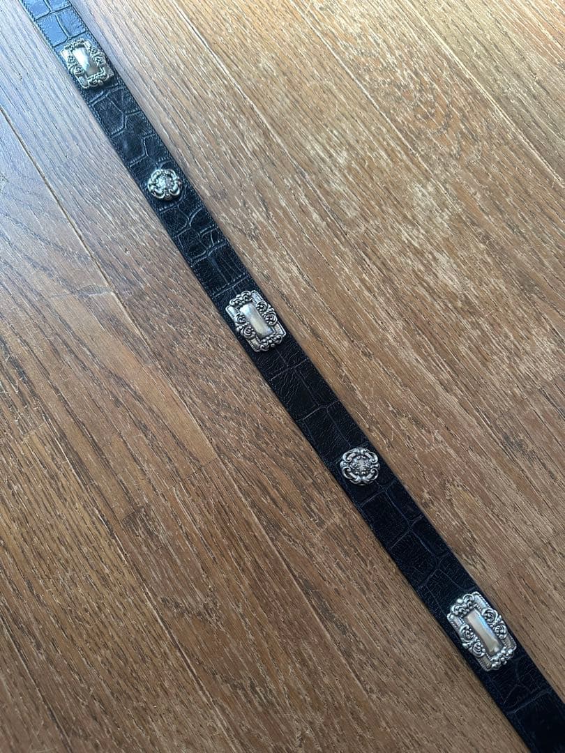 ブラック ウエスタン レザーベルト コンチョ 90s Y2K brighton