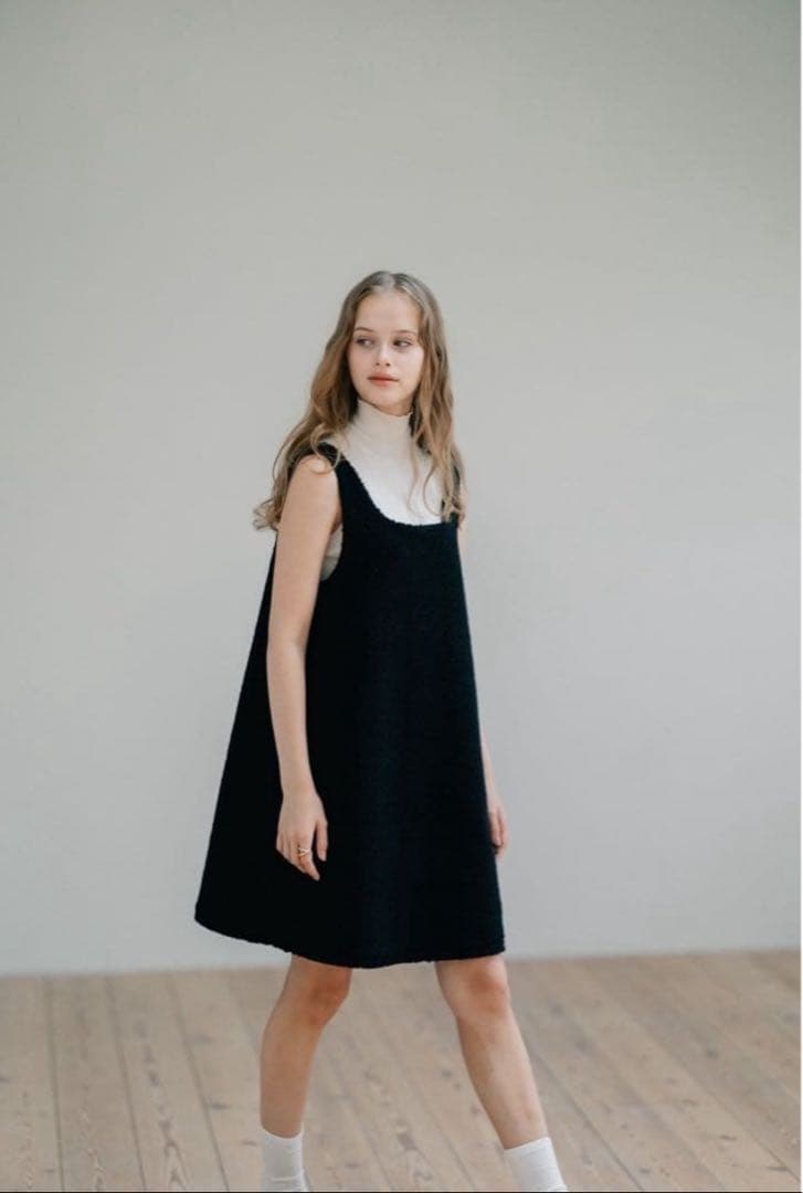 pois ポワ　スクエアプードルワンピース