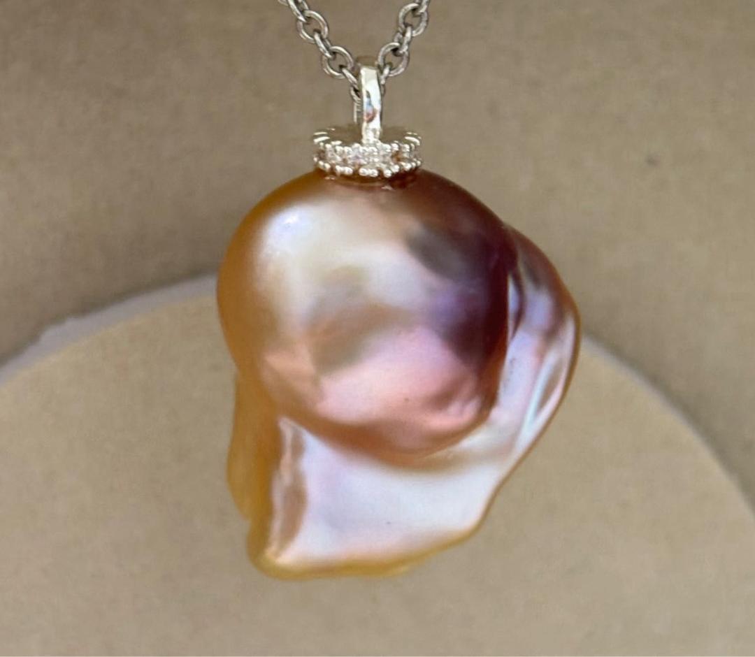 バロック真珠 淡水真珠 パール パープル ペンダント パールペンダント