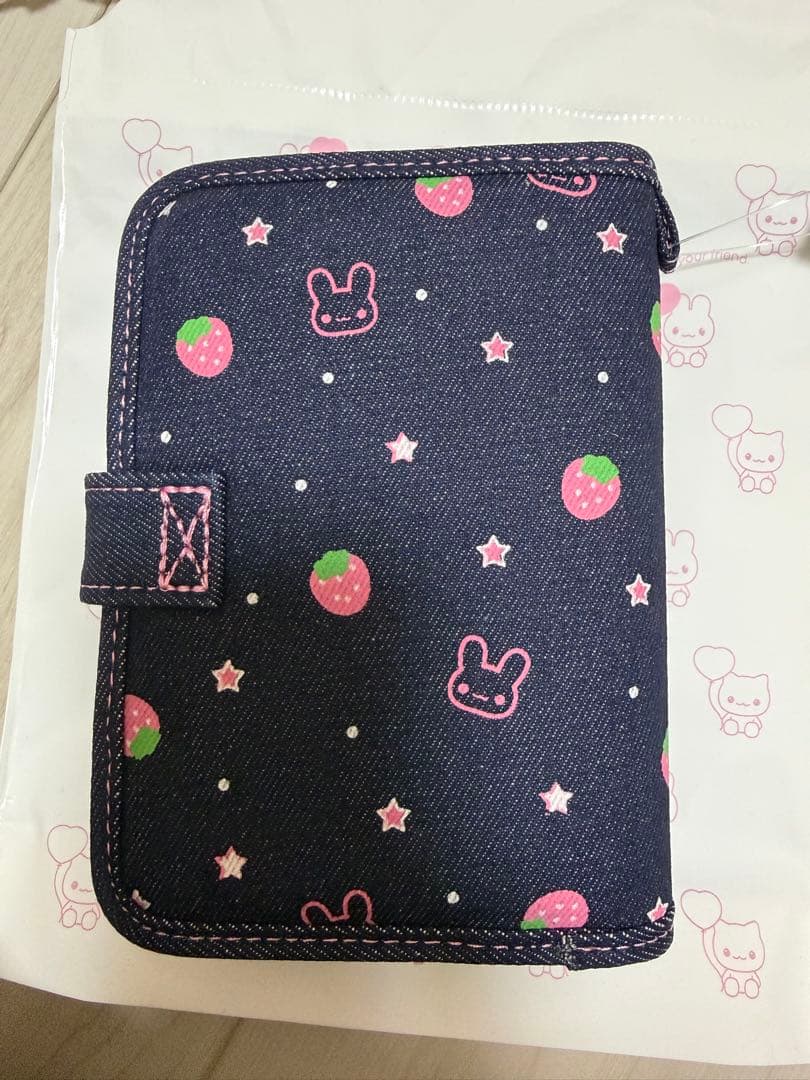 【新品】MERING メリング シール帳 デニム イチゴ うさぎバインダー