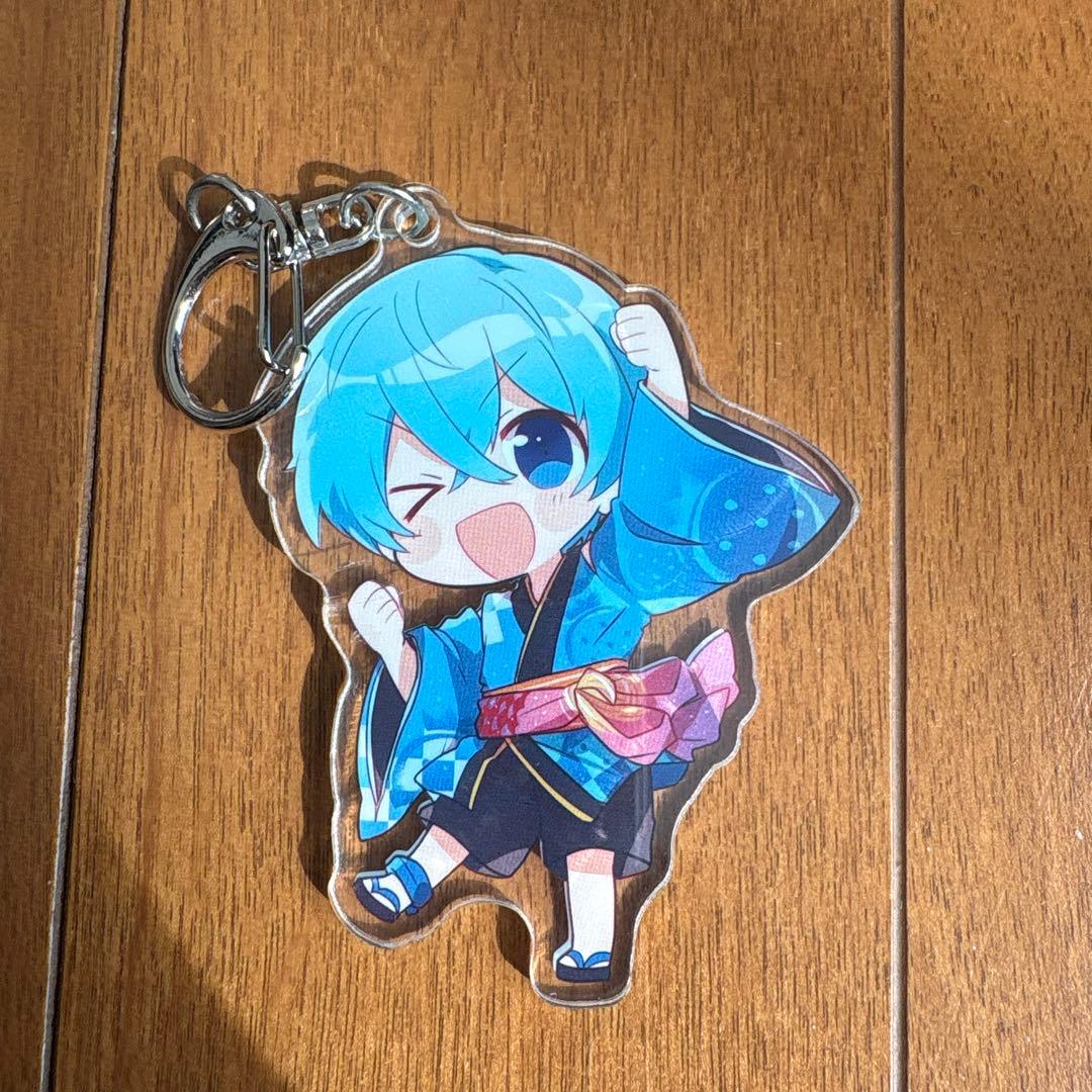 青い髪のキャラクター アクリルキーホルダー - メルカリ