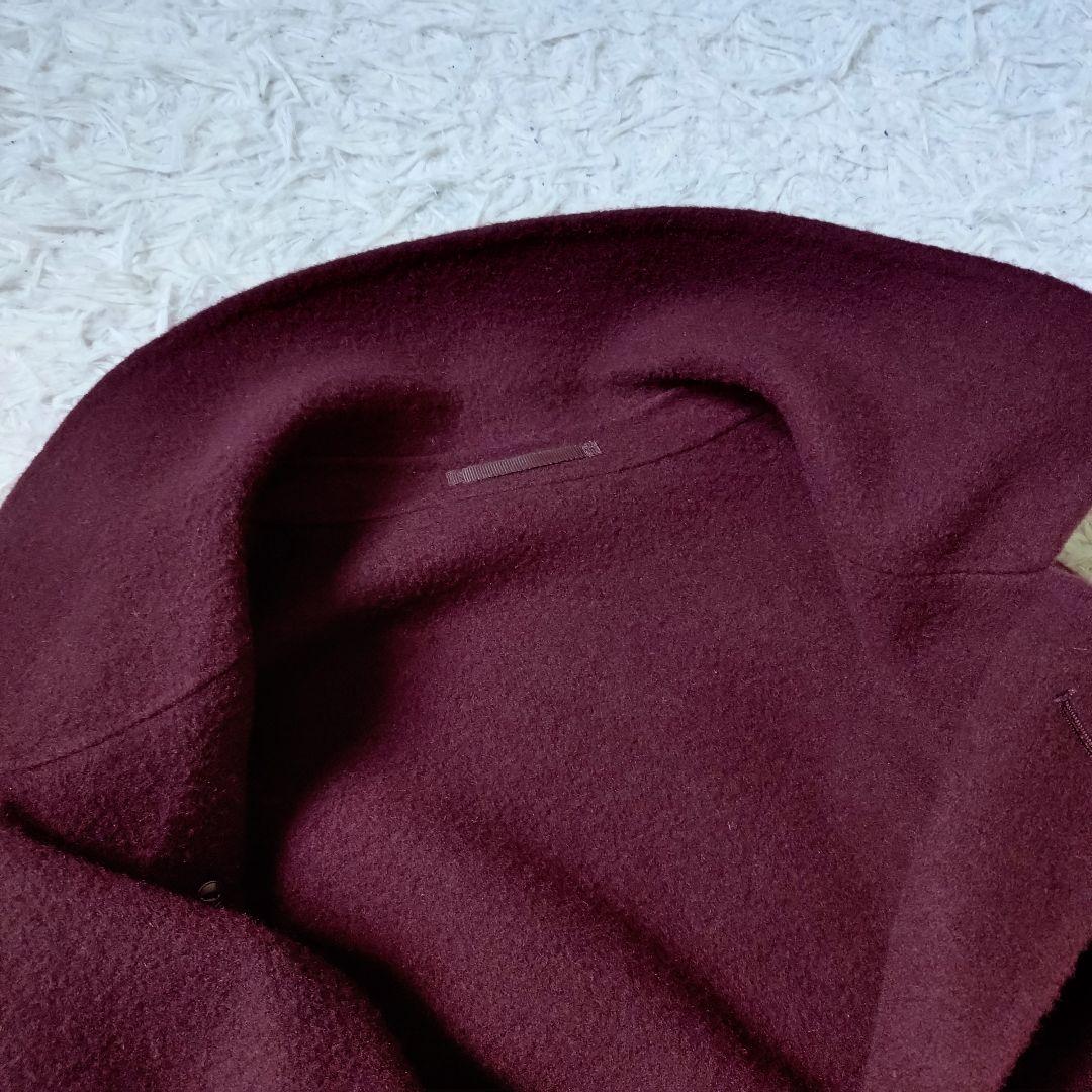 高貴色】リバーセミダブルコート カシミヤブレンド ボルドー L