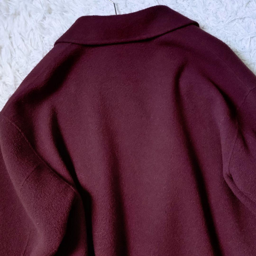 高貴色】リバーセミダブルコート カシミヤブレンド ボルドー L