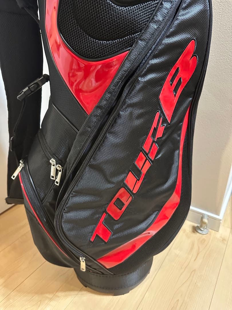 ブリヂストン TOUR B キャディバッグ 黒/赤 郵送用カバー付き